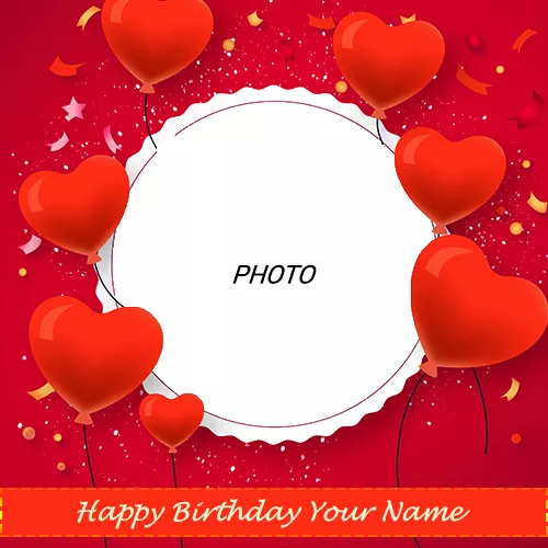 Heart Shaped Birthday Card Photo Frame With Name